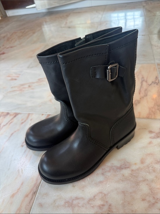 Prada Shoes - Prada Black Leather Mid-Calf Buckle Boots, currently in stores